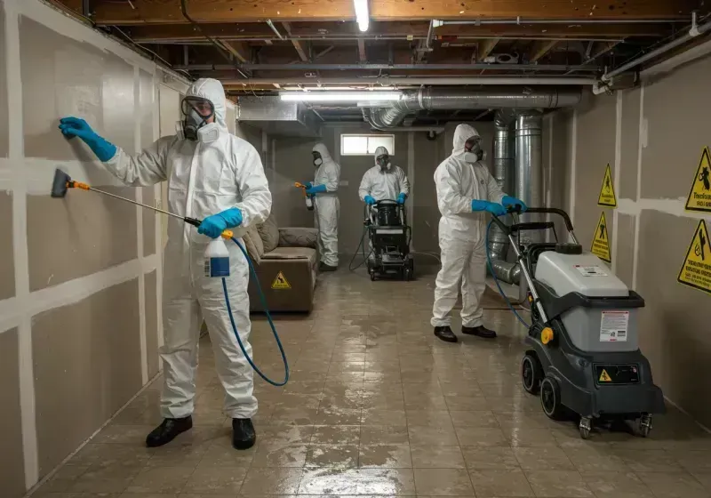 Basement Moisture Removal and Structural Drying process in Salisbury, MA